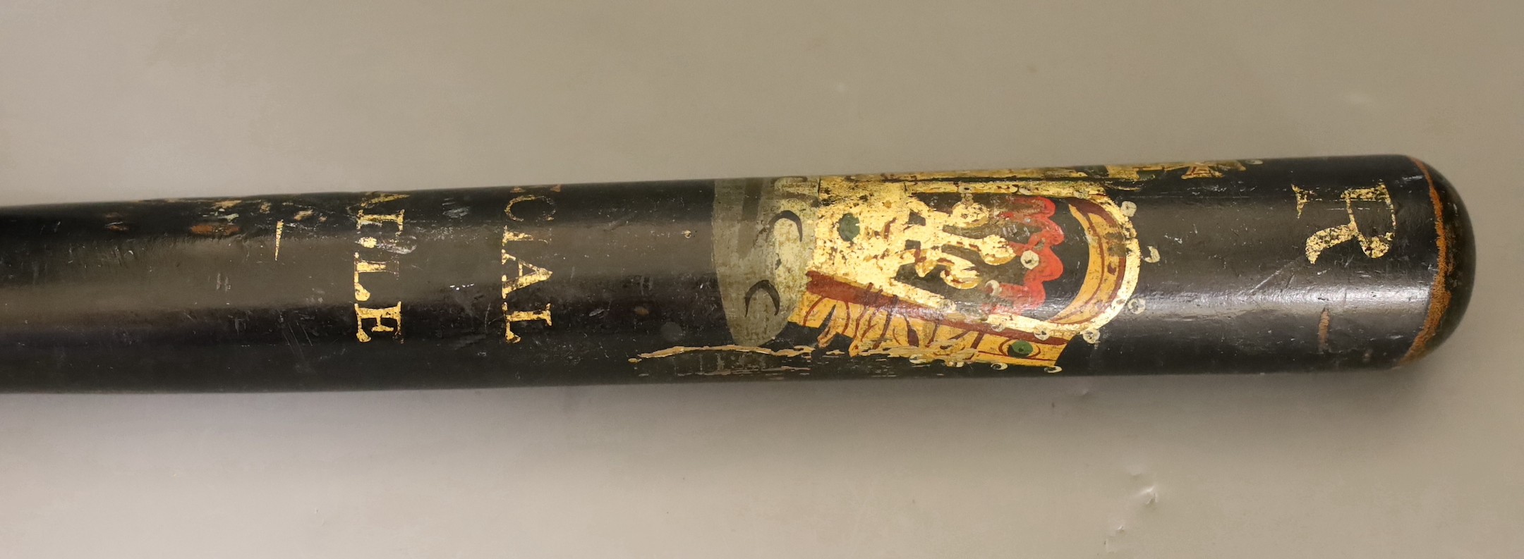 A Victorian painted, ‘special constable’ truncheon, 43cm long